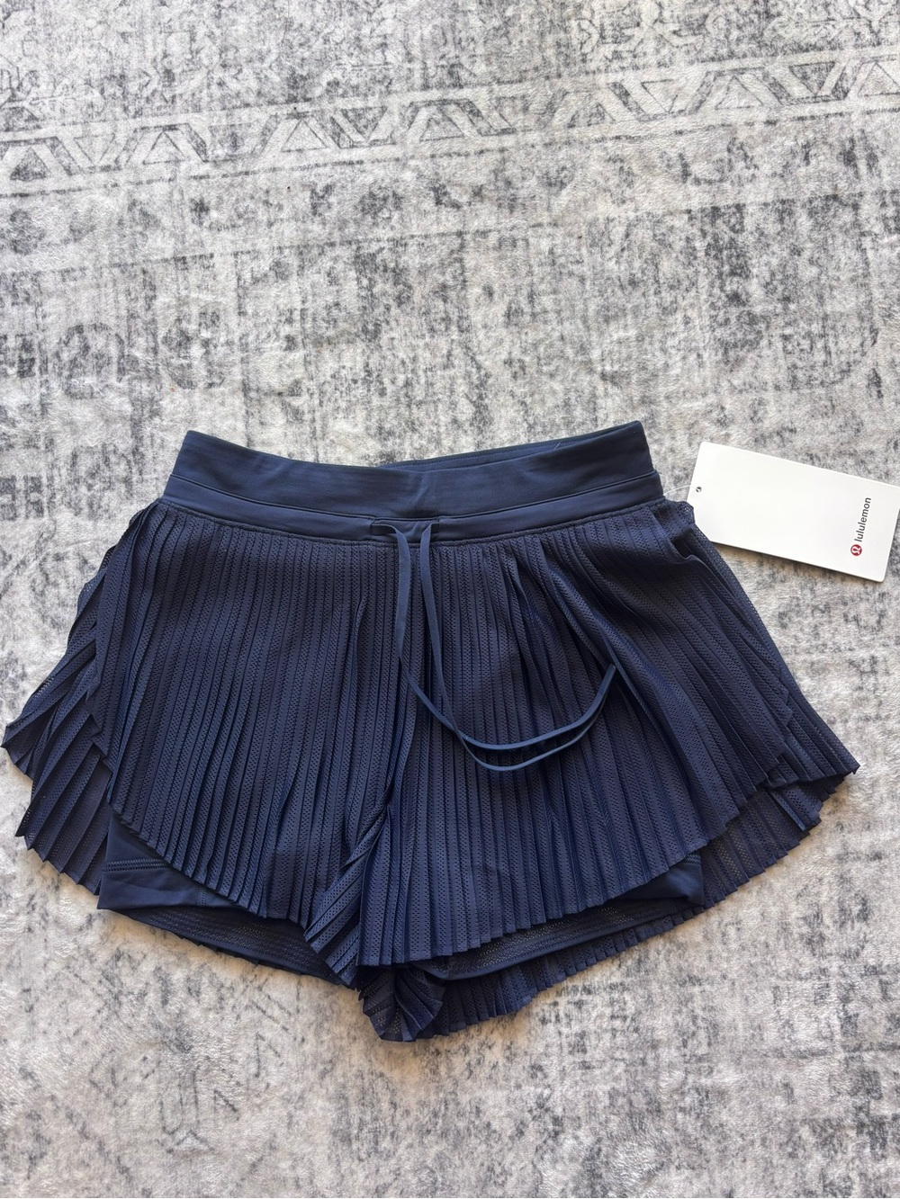 lululemon athletica Navy Pleated Running Skort Shorts